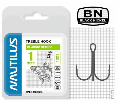 Крючок Nautilus Sting treble SST 1301 №1 уп.5шт - фото 1