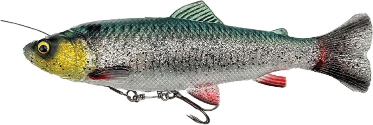 Приманка Savage Gear 4D Line Thru Pulse Tail Trout 16см 51гр Slow Sink Grn Silve - фото 1