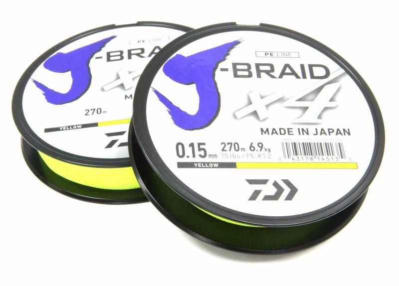 Шнур Daiwa J-Braid X4 0,15мм 270м Yellow - фото 1