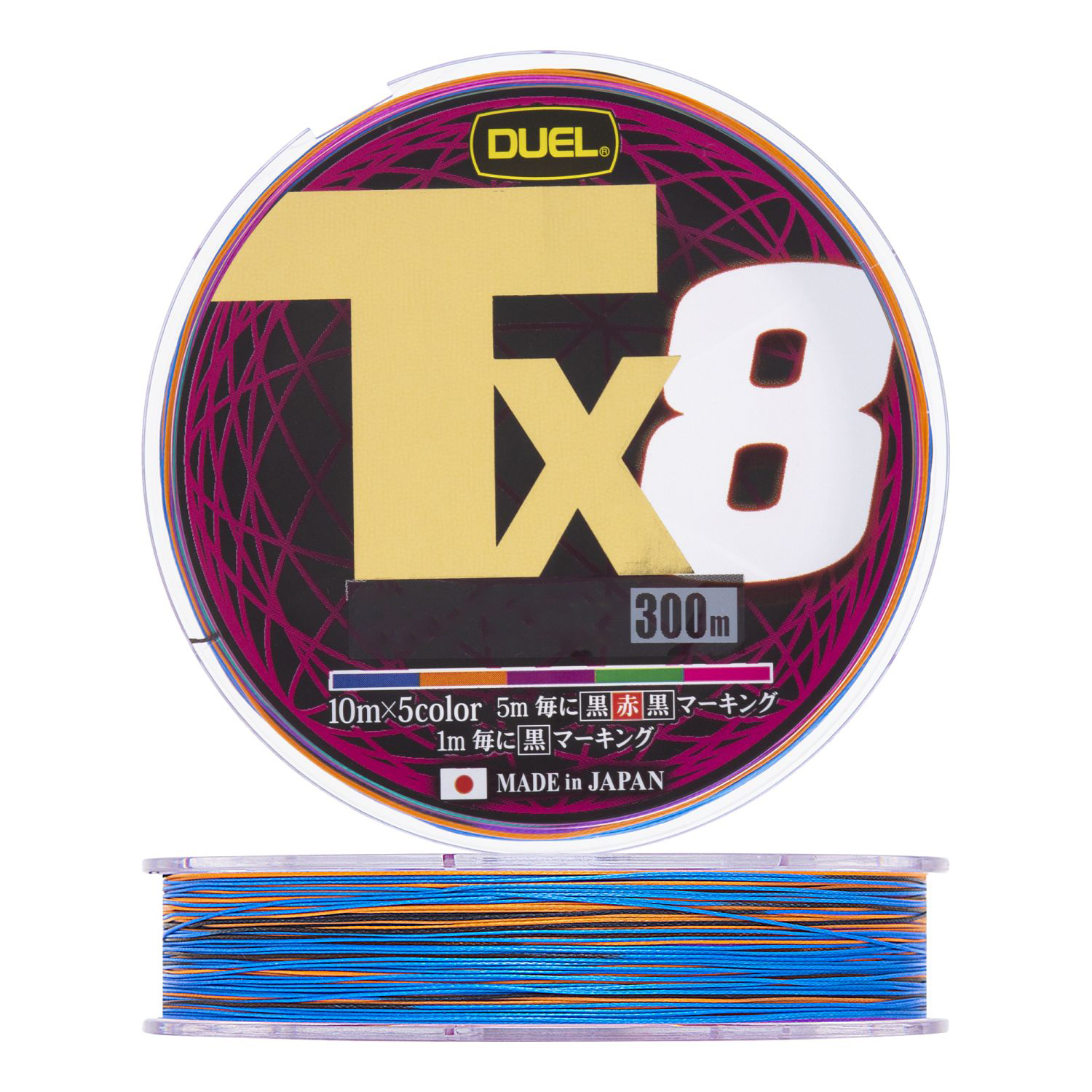 Шнур Yo-Zuri Duel PE Tx8 300м 5Color 1,2 0,19мм 12,2кг - фото 1