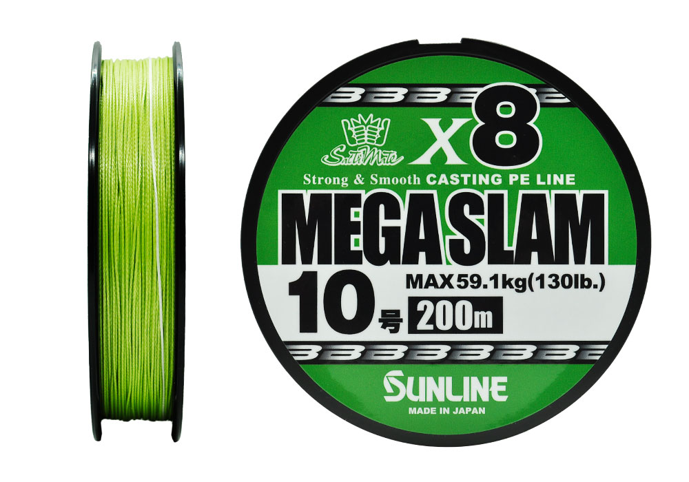Шнур Sunline Mega Slam X8 10,0 130lb 200м Bright Green - фото 1