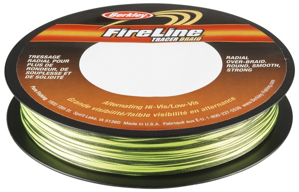 Шнур Berkley Fireline tracer yellow black 110м 0,14мм - фото 1