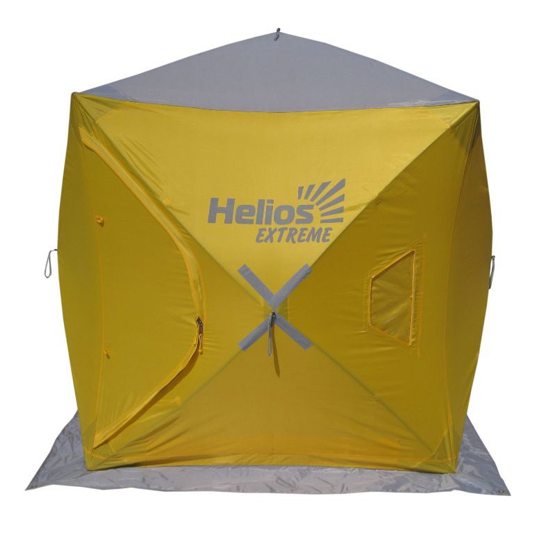 Палатка Helios Extreme куб 1.5х1.5 зимняя желтый/серый