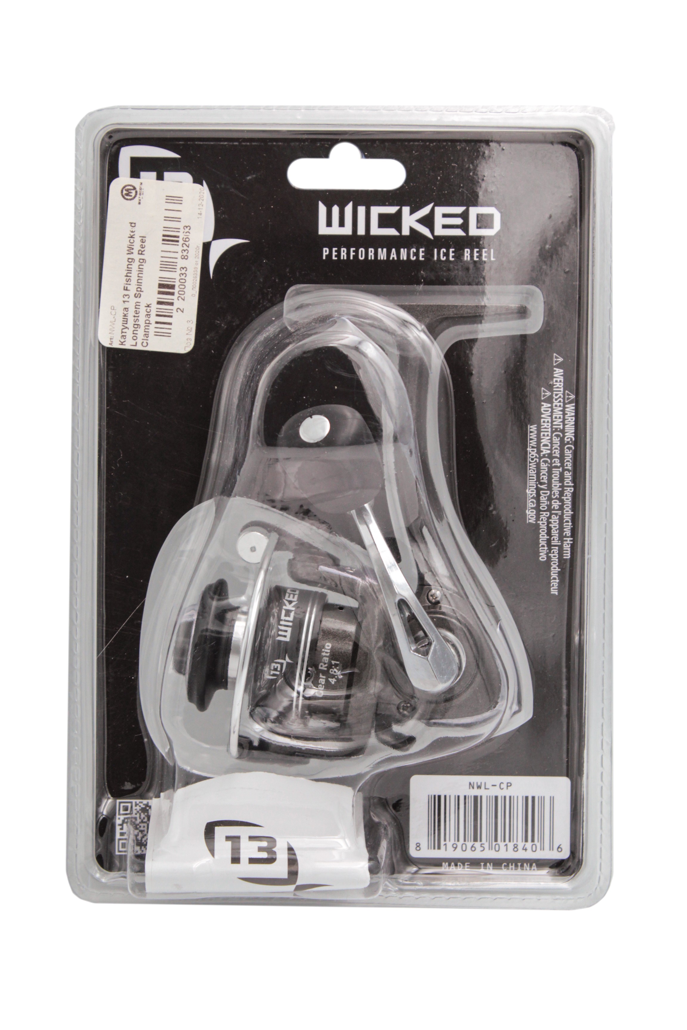 13 Fishing Wicked Ice Fishing Spinning Reel, Long Stem