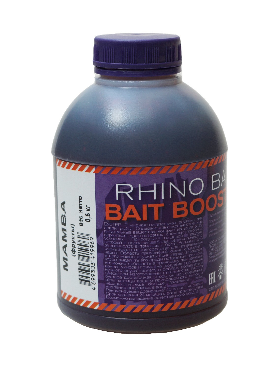 Ликвид Rhino Baits Bait booster food Mamba шелковица + секрет 500мл - фото 1