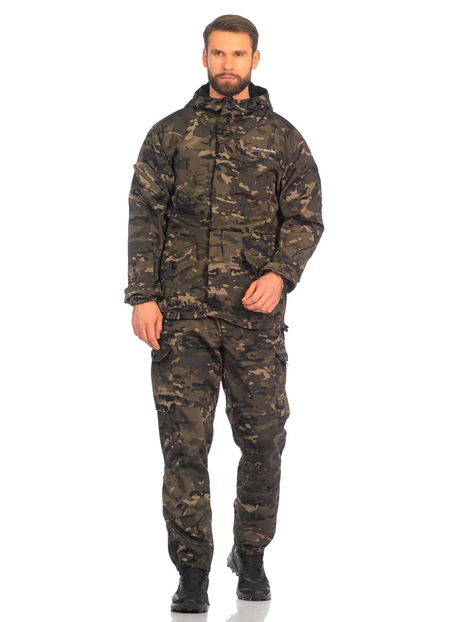 Костюм Huntsman Горка-3 демисезонный смесовая черный мультикам - фото 1