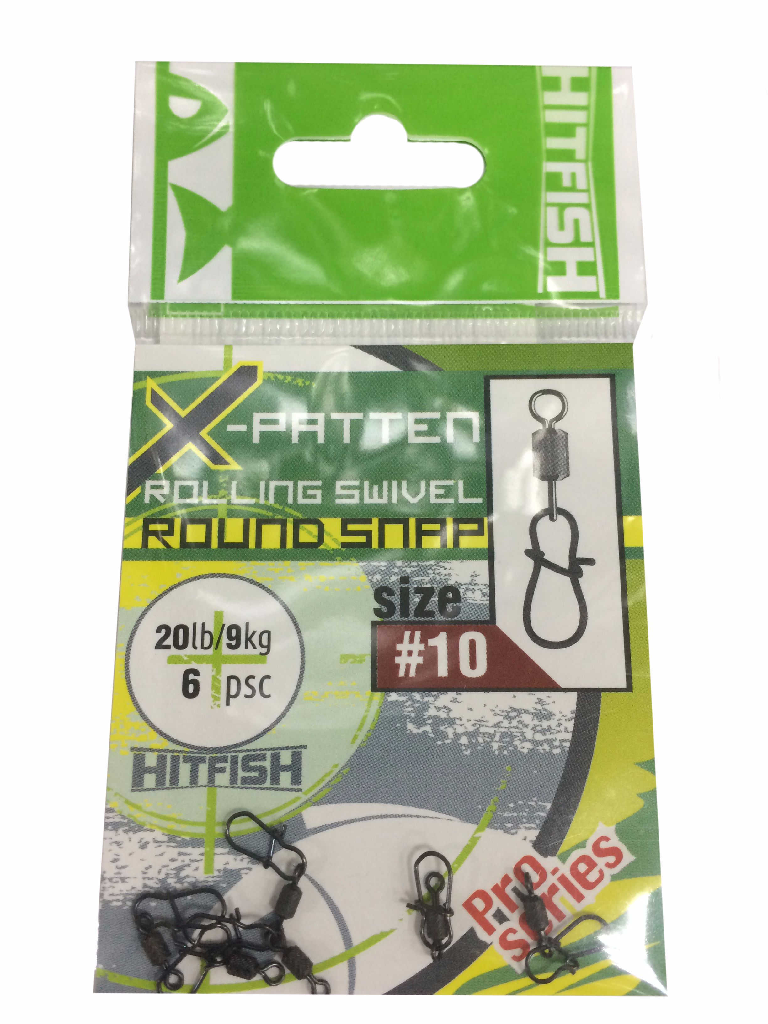 МП Застежка с вертлюгом HITFISH X-Patten Rolling Swivel With Round Snap #10 (20  - фото 1