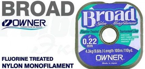 Леска Owner Broad green 25м 0,24мм  - фото 1