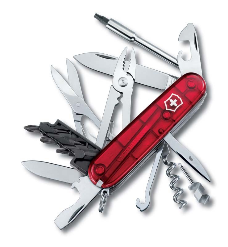 Нож Victorinox Cyber tool M 91мм красный полупрозрачный - фото 1