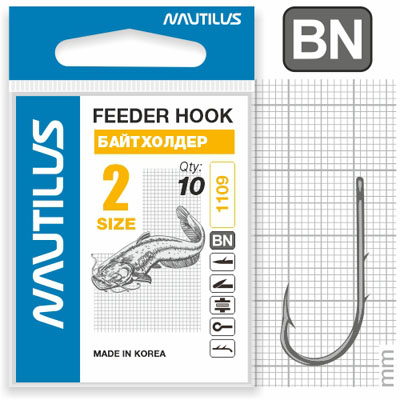 Крючок Nautilus Sting Feeder Байтхолдер S-1109BN № 2 - фото 1