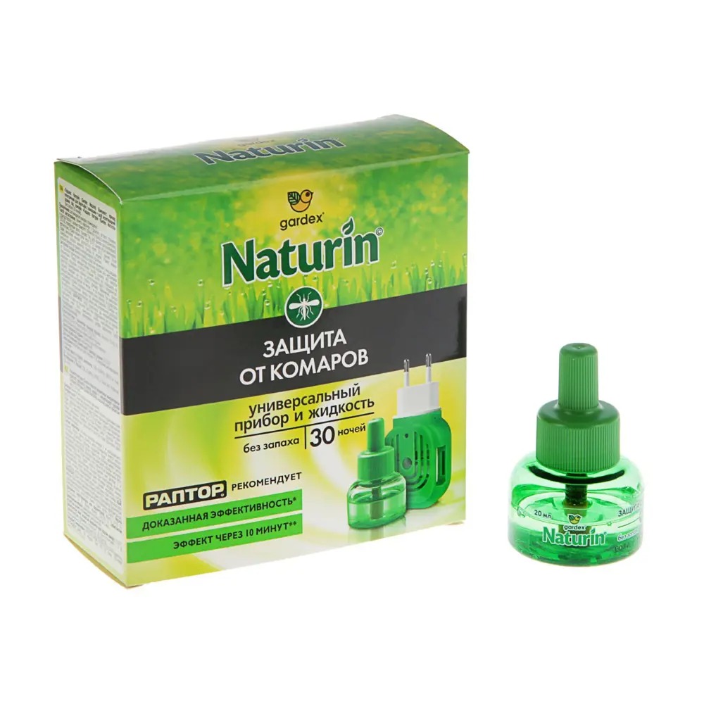 Прибор Gardex Naturin и жидкость от комаров 30 ночей - фото 1