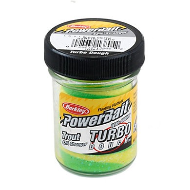Паста Berkley Powerbait select glitter turbo dough 50гр Spring Green/Yellow - фото 1
