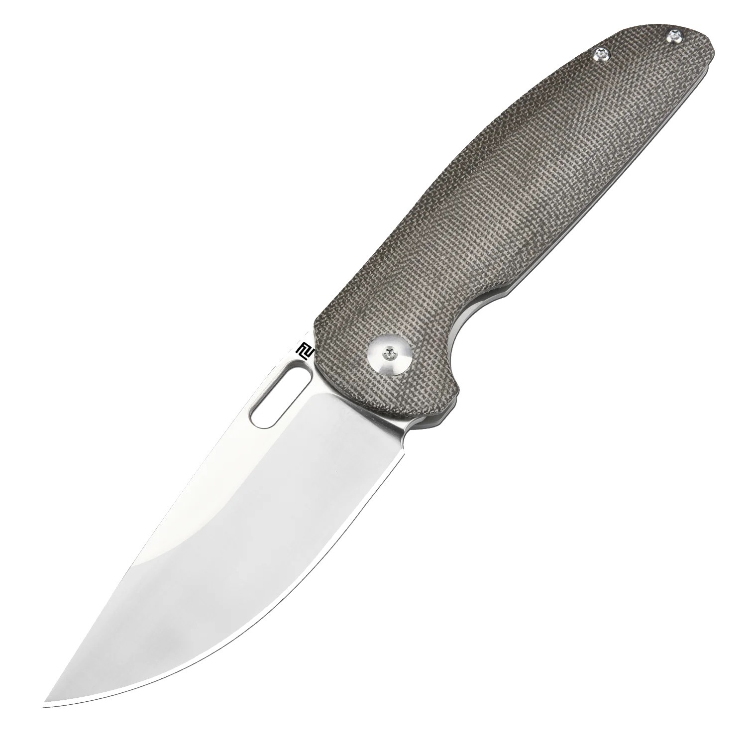 Нож Artisan Cutlery Satyr складной рукоять зеленая микарта титан сталь stonewash - фото 1