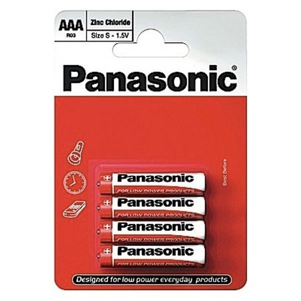 Батарейка Panasonic Zinc Carbon R03 AAA 1.5B уп.4шт - фото 1
