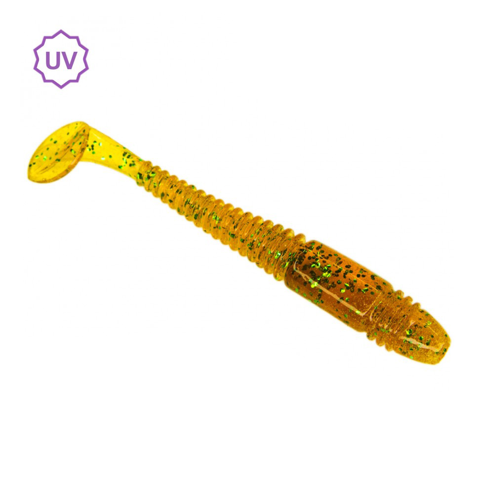 Приманка ESOX Tiga 2,9" 74мм цв.FK007 Green Amber уп.7шт - фото 1