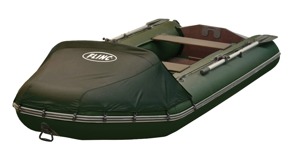 Лодка Flinc FT320L Люкс тент надувная оливковый - фото 1