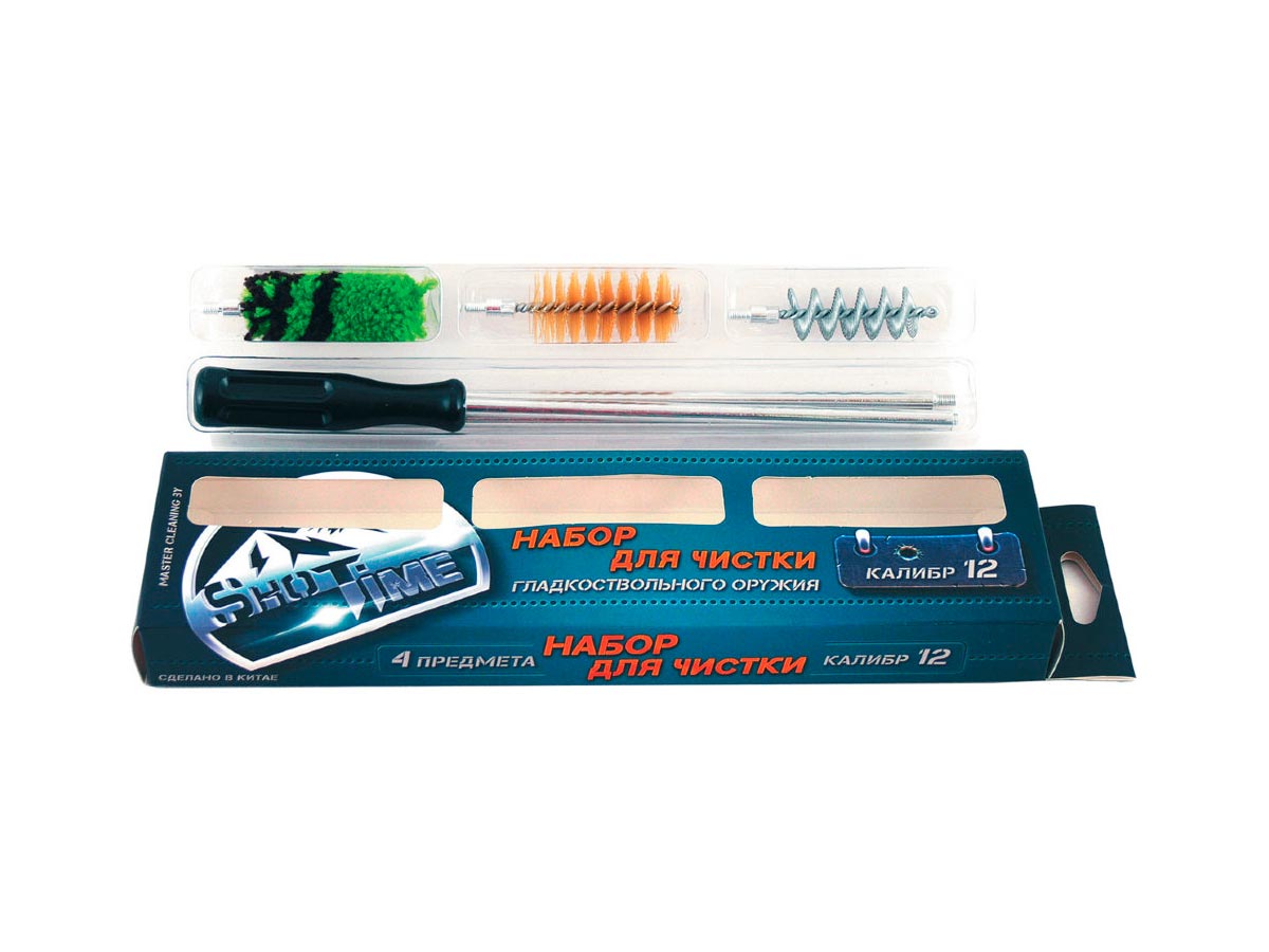 Набор для чистки ShotTime к12 металлический шомпол+3 ерша  - фото 1