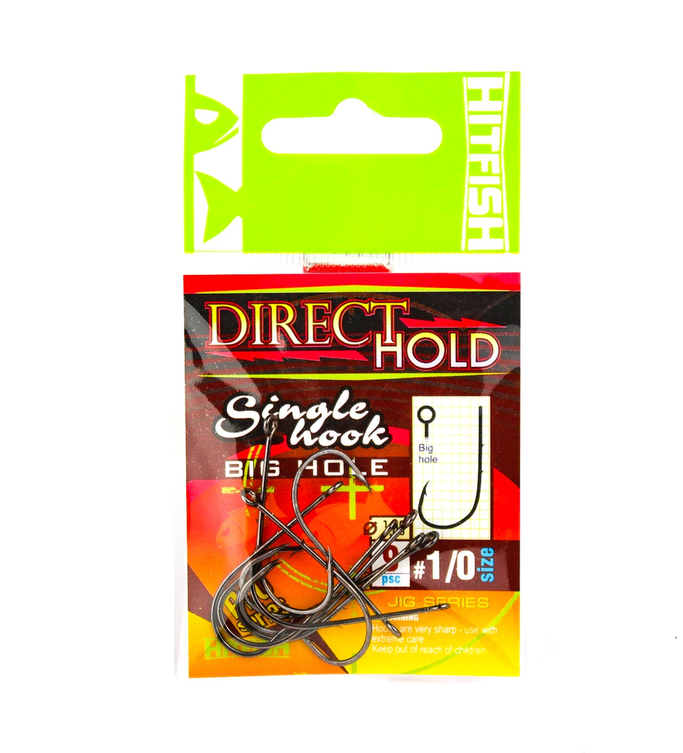 МП Одинарный крючок с засечками HITFISH DIRECT HOLD SINGLE HOOK (с большим ухом) - фото 1