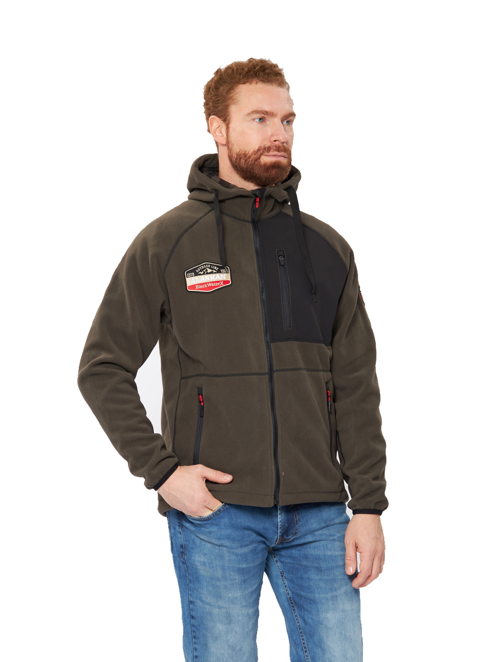Куртка Alaskan blackWater X флис с капюшоном хаки  - фото 1
