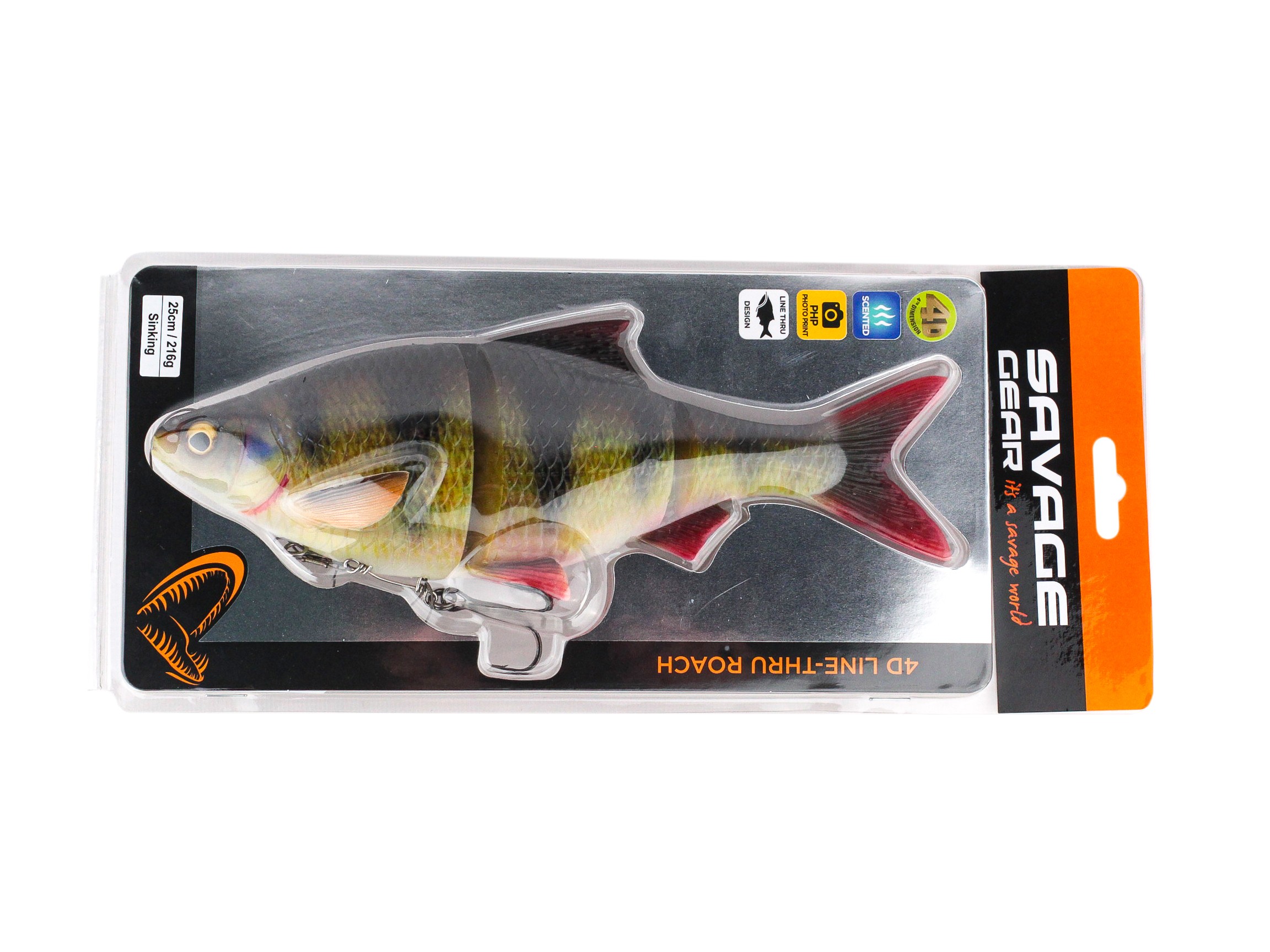 Приманка Savage Gear 4D linethru roach 25см 216гр sinking perch - фото 1