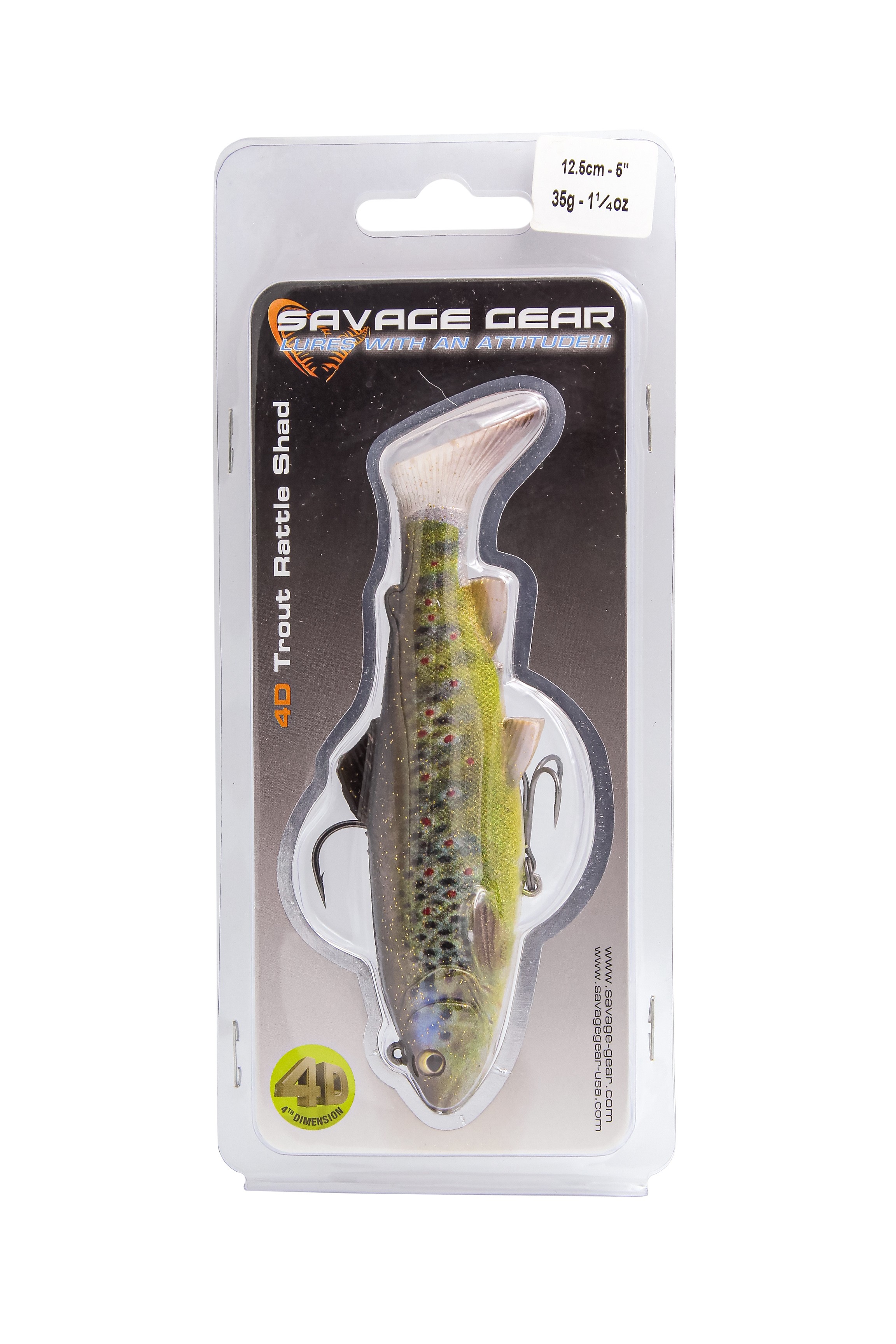 Приманка Savage Gear 4D Trout rattle shad 12,5см 35гр 03 dark brown trout - фото 1