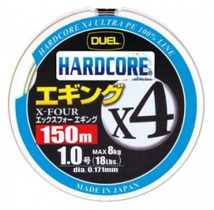 Шнур Yo-Zuri PE Hardcore X4 Eging 1.2/0.191мм 9.0кг 150м