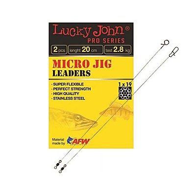 Поводок Lucky John Pro series micro jig оснащ вертл и застёж нахлыст 2 - фото 1
