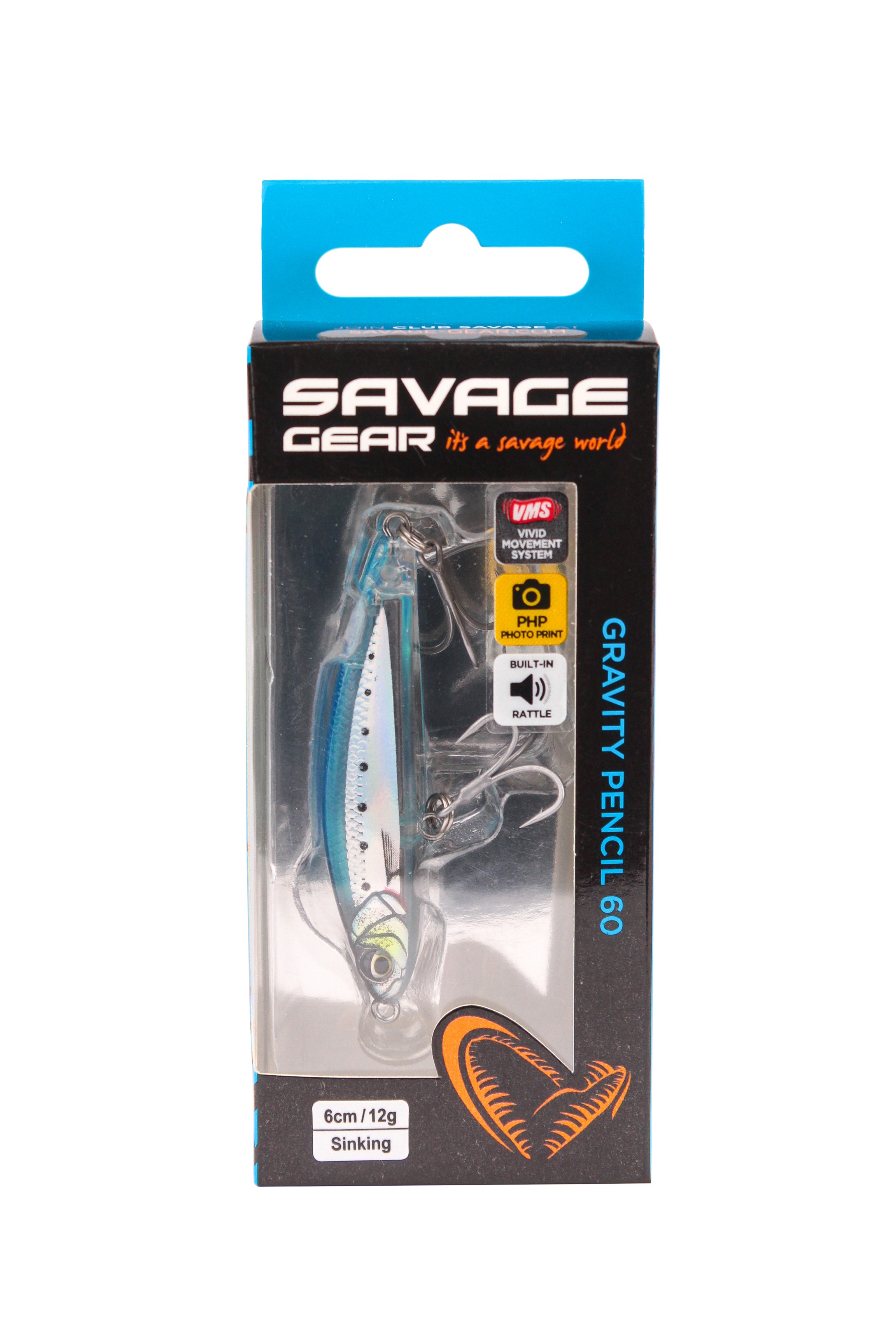 Воблер Savage Gear gravity  pencil 6см 12гр sinking ghost sardine PHP - фото 1