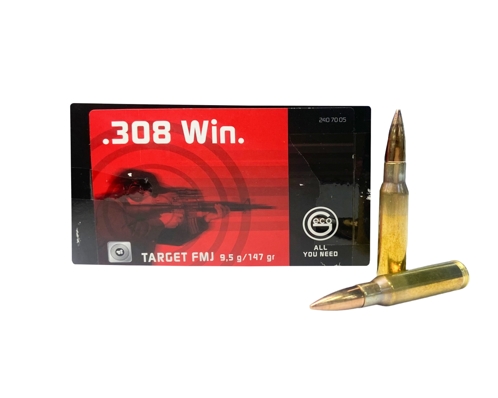 МП Патроны Geco, кал. .308 Win. Target FMJ (147/9,5 гр.) арт.2407005 п.=50 шт. - фото 1