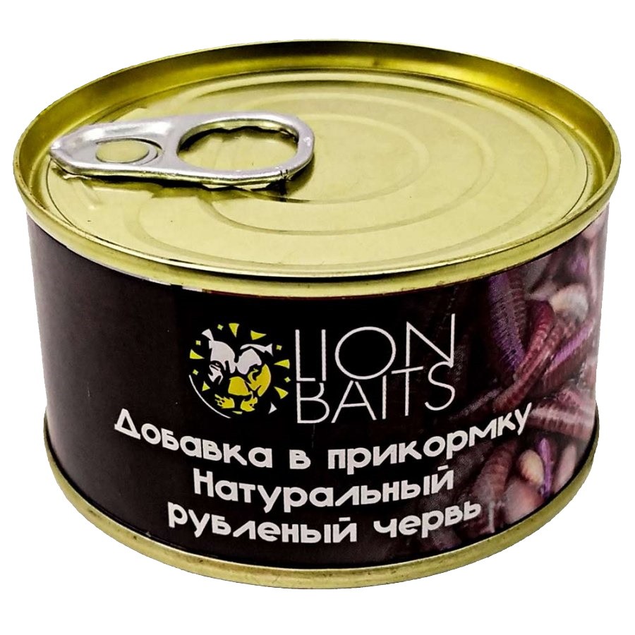 Добавка в прикормку Lion baits Червь рубленый натуральный 140мл - фото 1