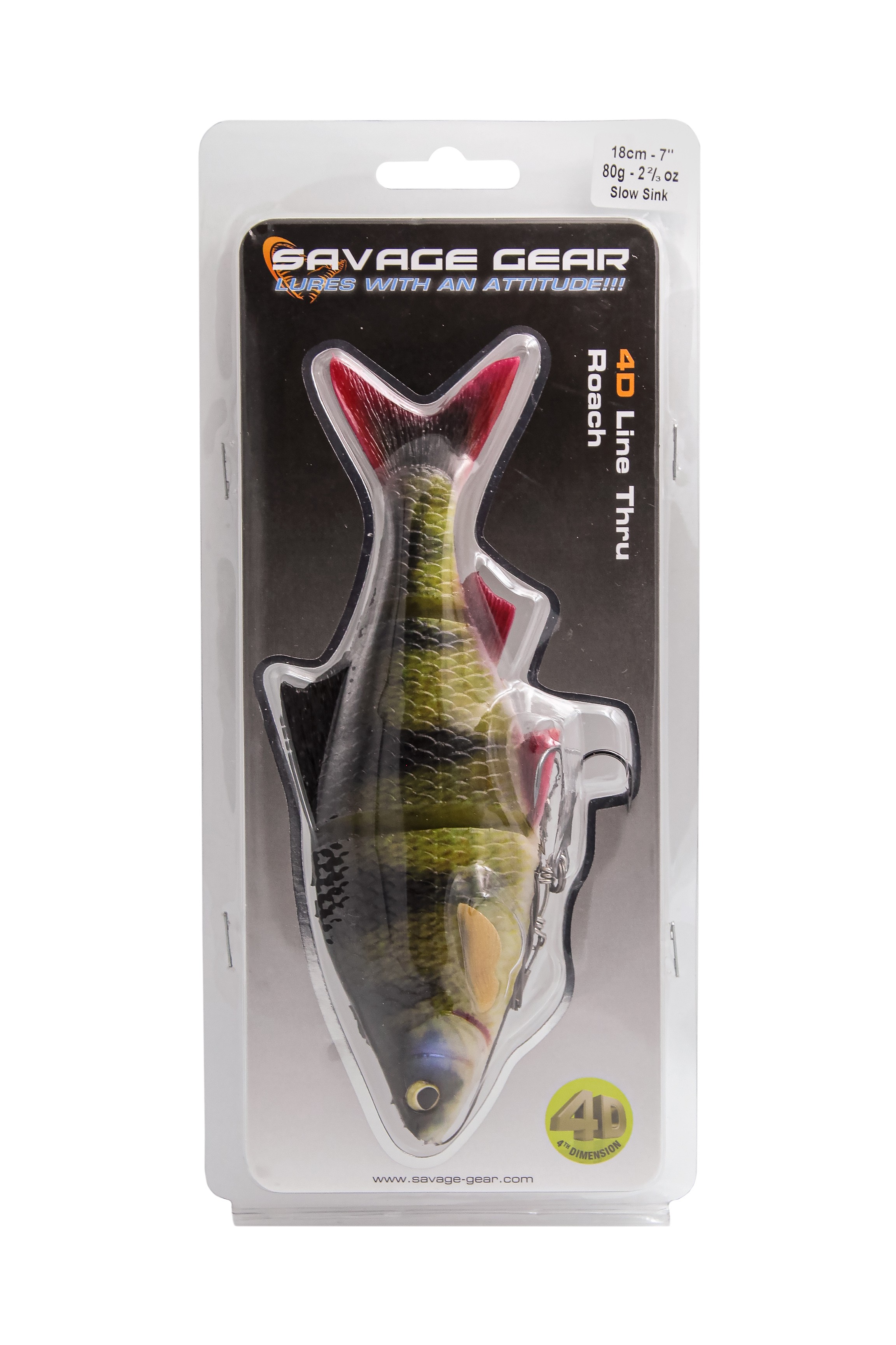 Приманка Savage Gear 4D Line thru roach 18см 80гр slow sink pearch - фото 1