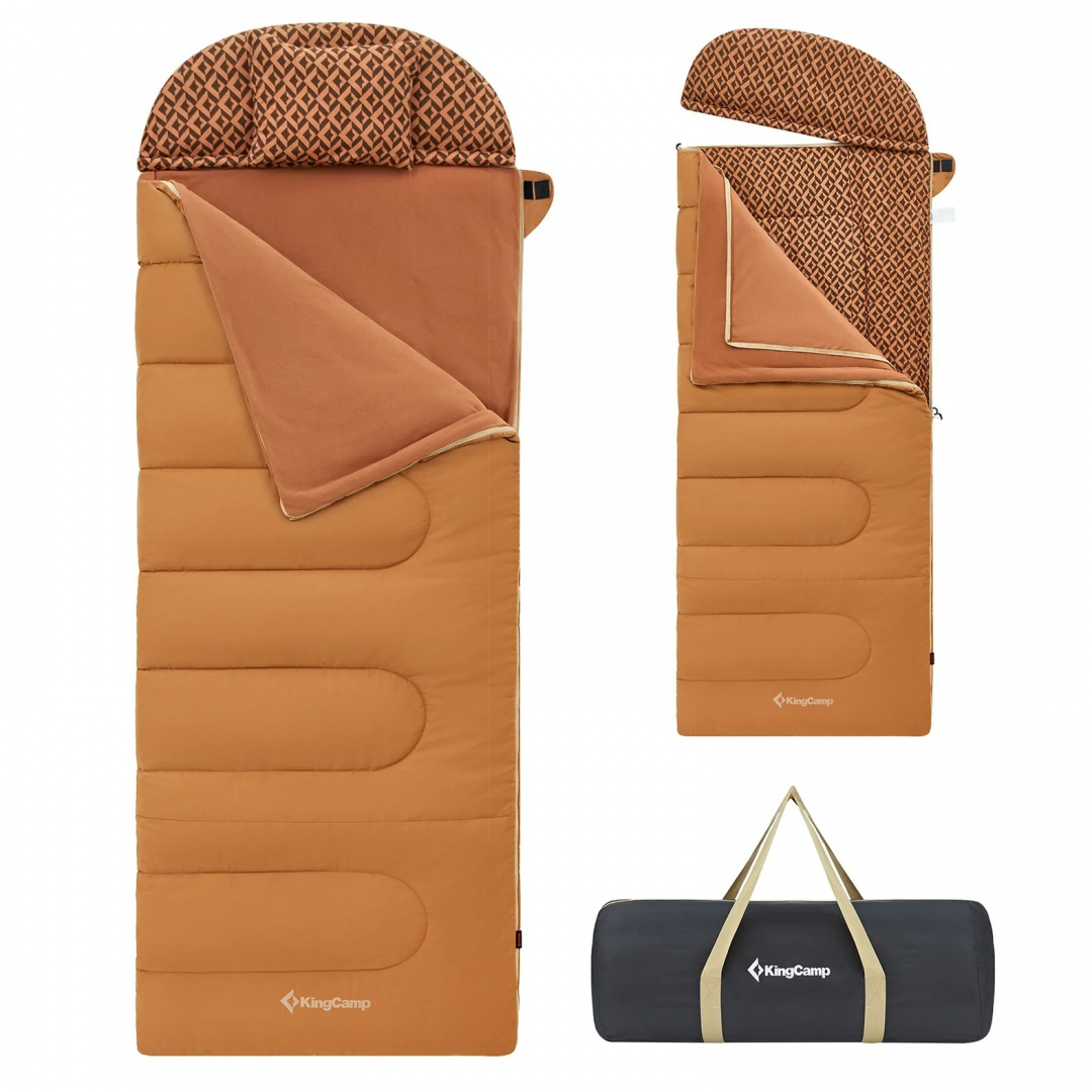 Спальный мешок King Camp Forest 400 -15С 230х90 коричневый левый - фото 1
