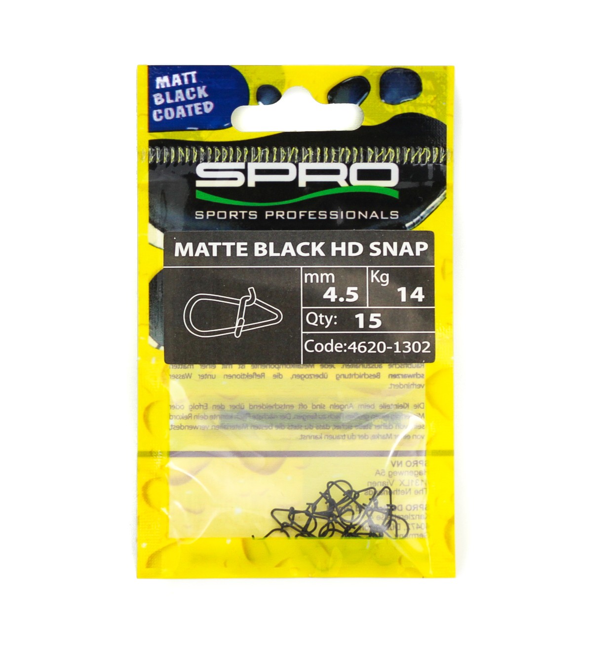 Застежка SPRO Matte black HD 4,5мм 14кг