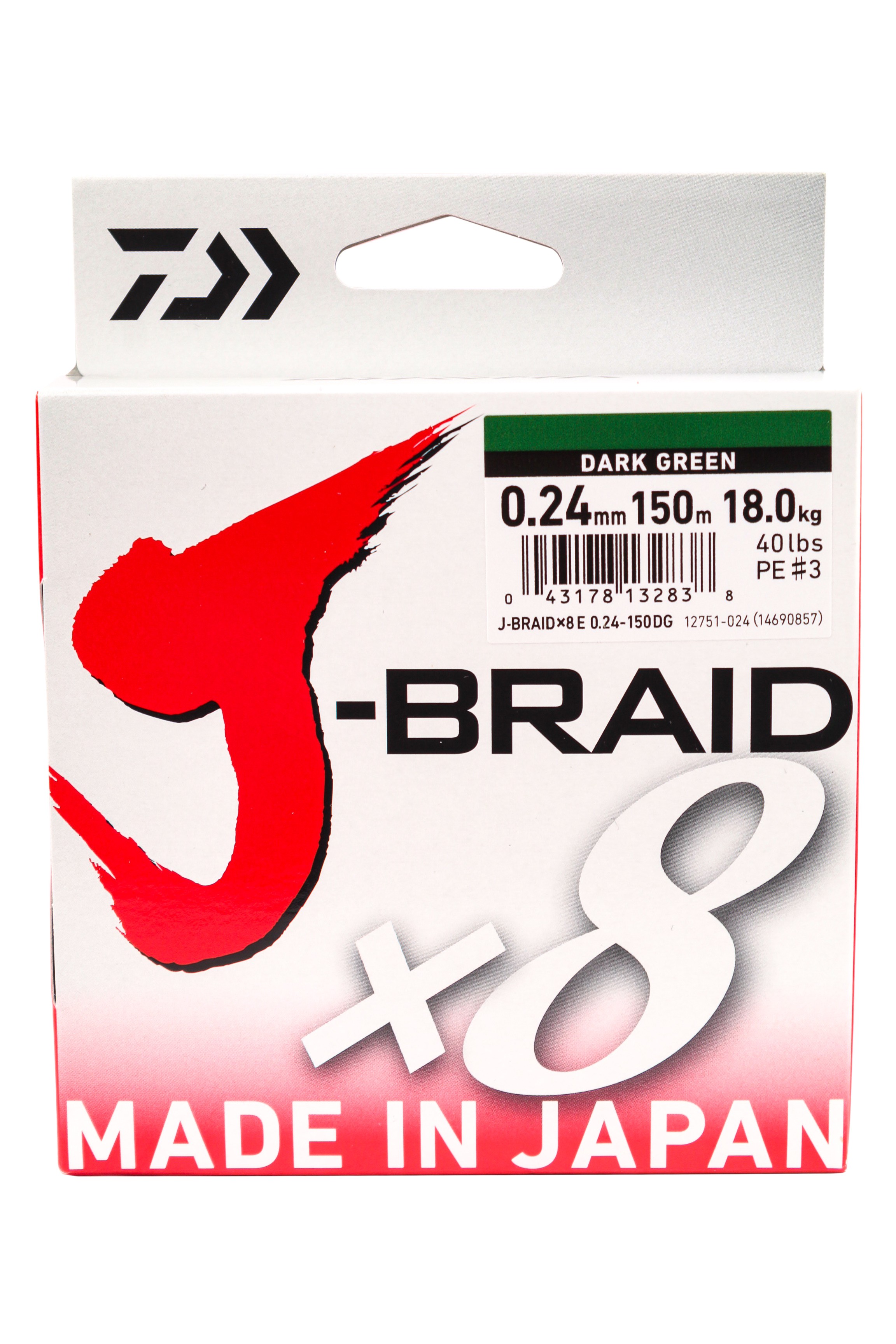 Шнур Daiwa J-Braid X8 0,24мм 150м dark green