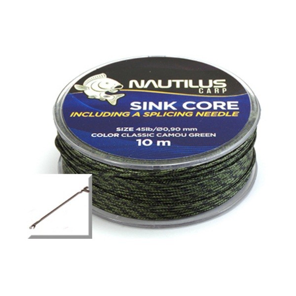 Лидкор Nautilus Sink core camo green 35lb 10м+needle - фото 1