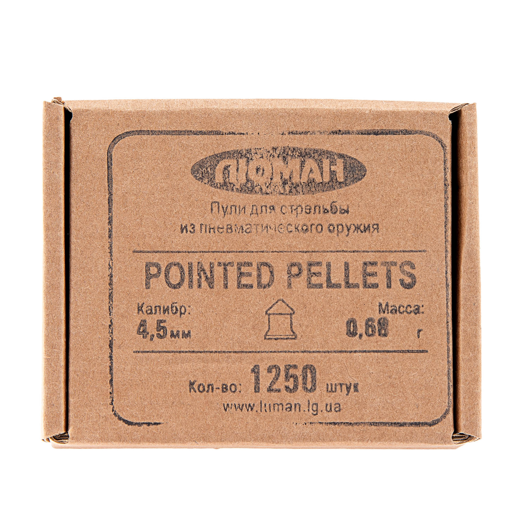 МП Люман Pointed Pellets пуля пневм. к.4.5мм 0.68г. (1250шт/бан) - фото 1