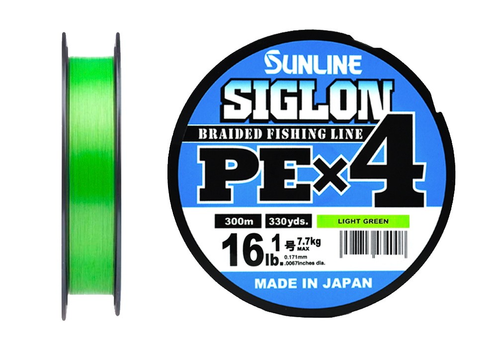 Шнур Sunline Siglon PEX4 1,0 16lb 300м Light Green - фото 1