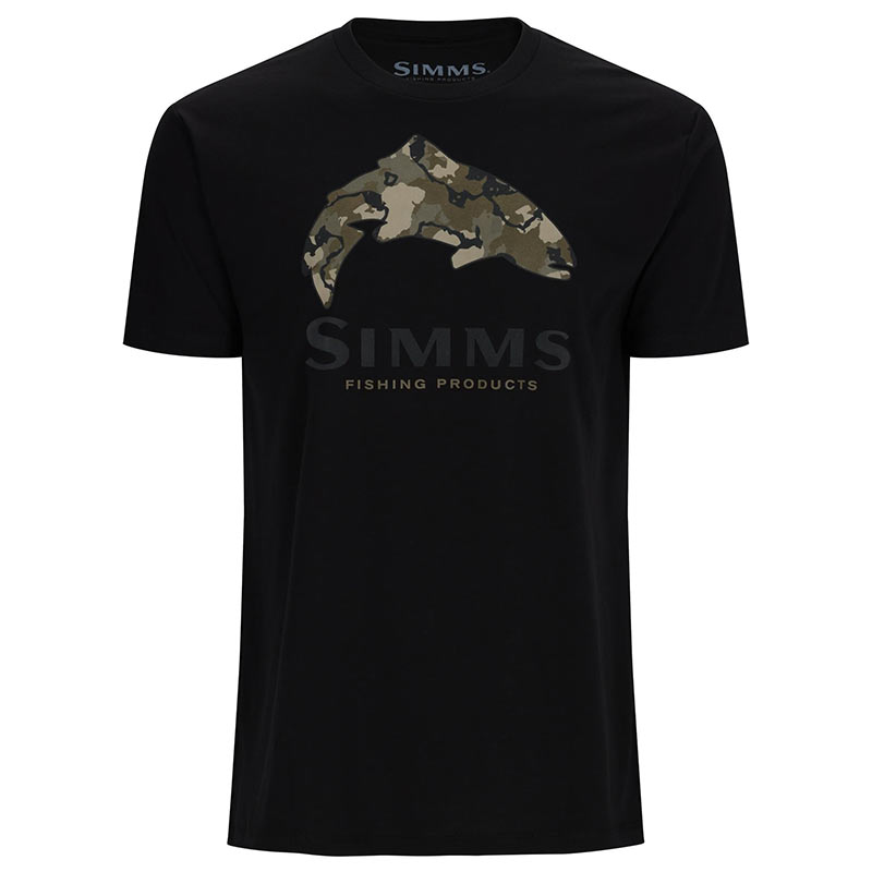 Футболка Simms Trout Regiment Camo Fill T- Black  - фото 1