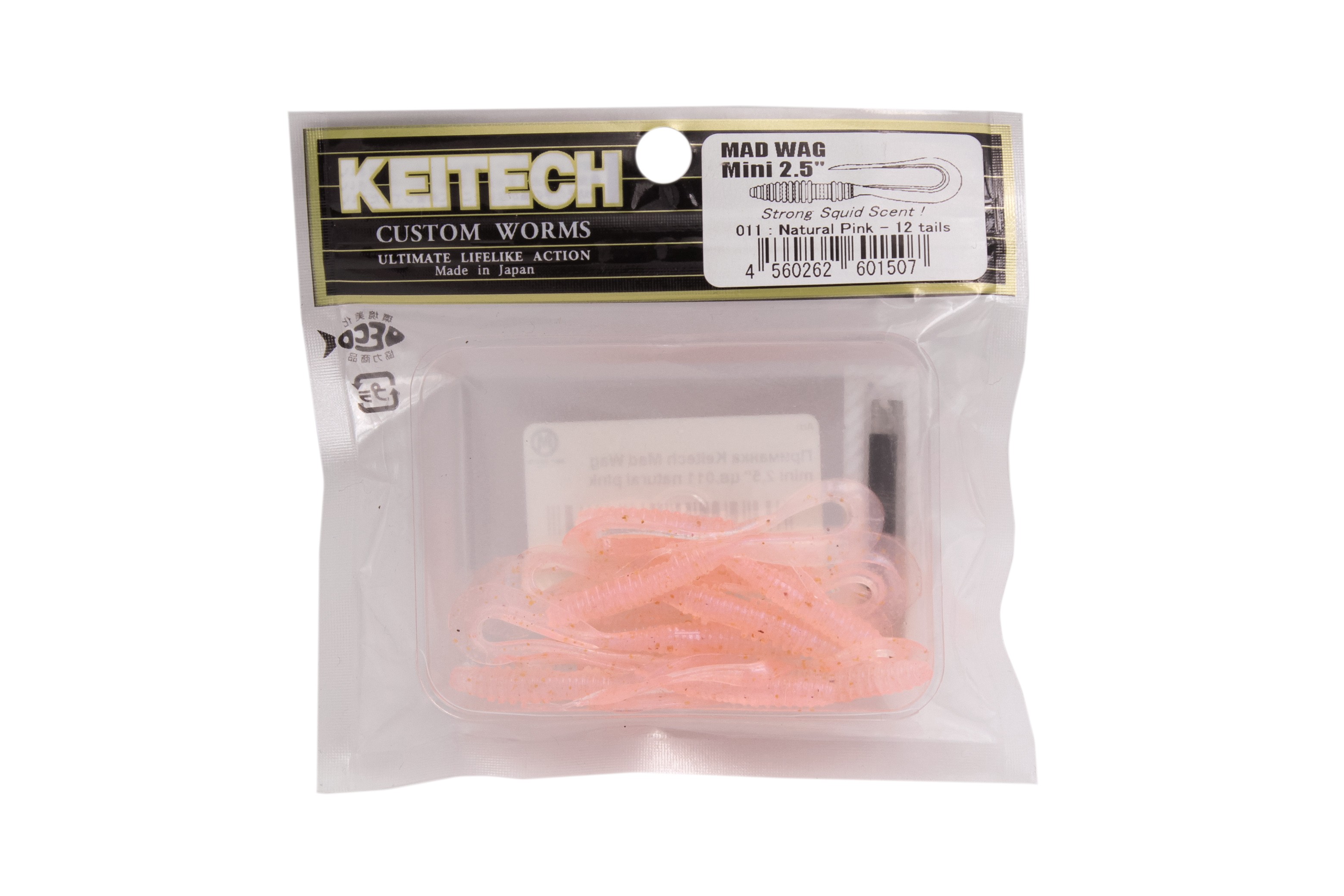 Приманка Keitech Mad Wag mini 2,5" цв.011 natural pink - фото 1