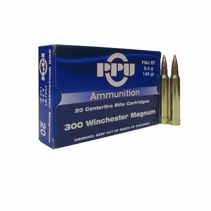 Патрон 300WinMag PPU FMJ BT 9,4г - фото 1