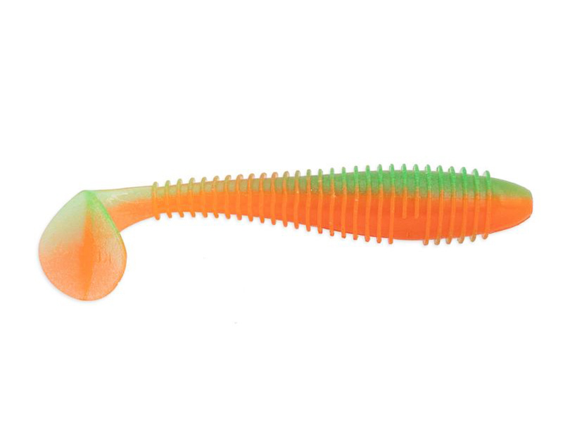 Приманка Keitech виброхвост Swing impact fat 2,8" UV Lime / Orange - фото 1