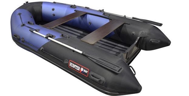 Лодка Хантер 350 Про Спорт new синий-карбон - фото 1