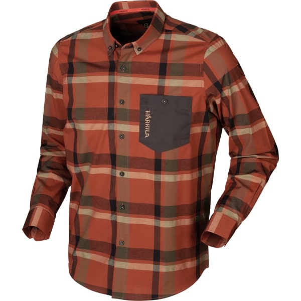 Рубашка Harkila Amlet L/S dark burnt orange check  - фото 1