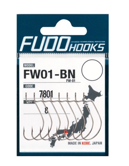 Крючки Fudo FW01-BN 7801 BN офсетные № 4 10шт. - фото 1