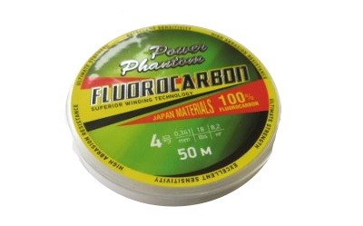 Леска Power Phantom fluorocarbon 50м 4.0 0.341мм 8.2кг - фото 1