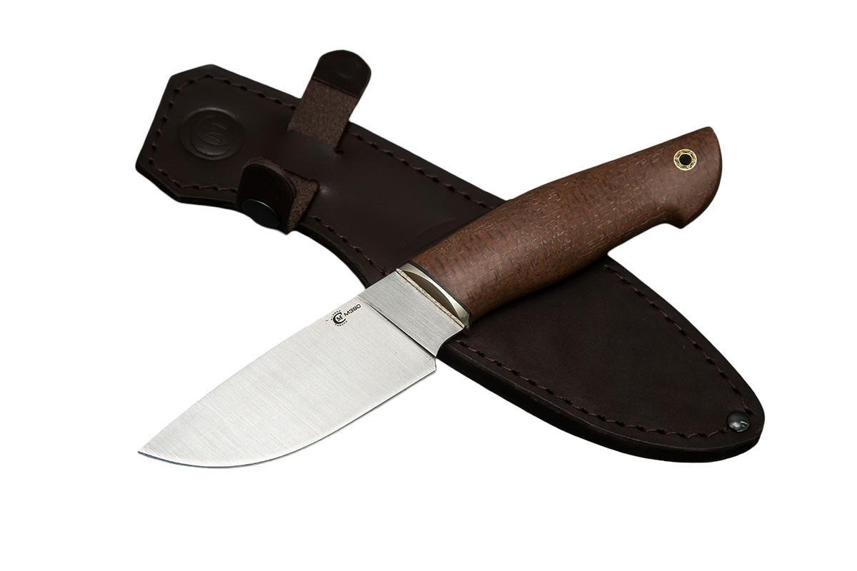 Нож ИП СЕМИНА Разделочный сталь М390 мельхиор микарта - фото 1