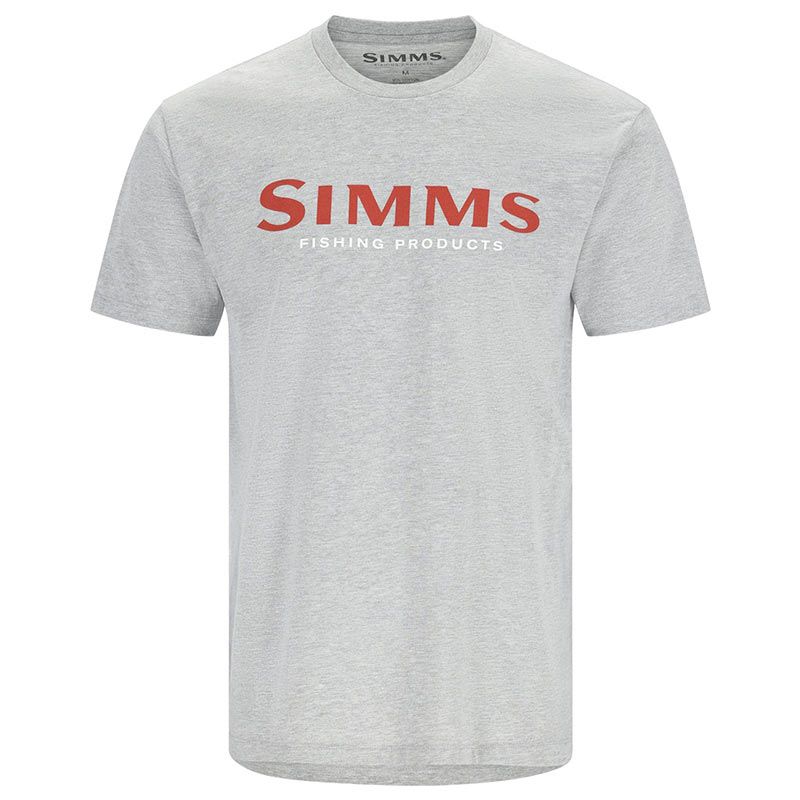 Футболка Simms Logo T-Shirt Grey Heather - Crimson  - фото 1