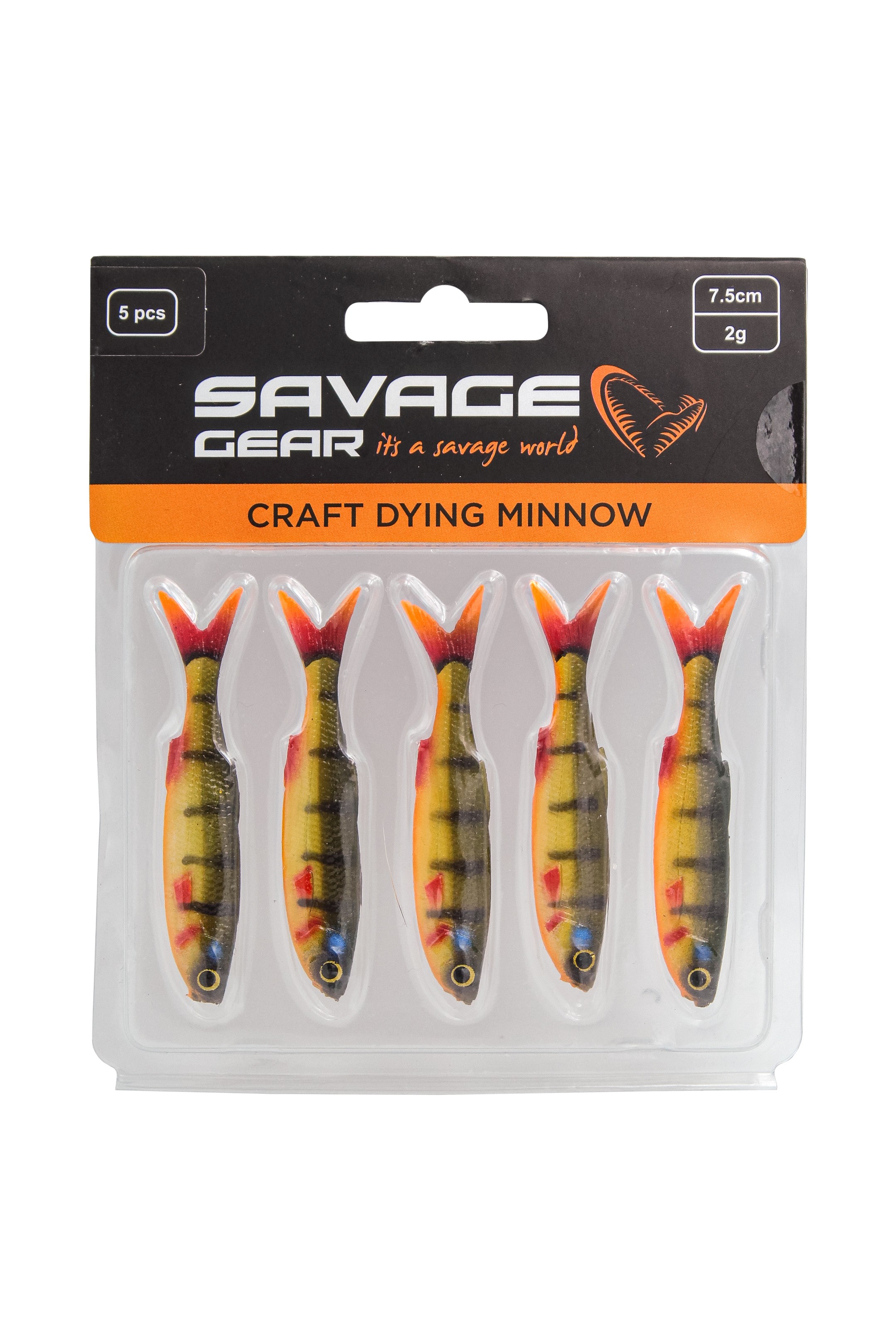 Приманка Savage Gear Craft dying minnow 7,5см 2,0гр perch 5шт - фото 1