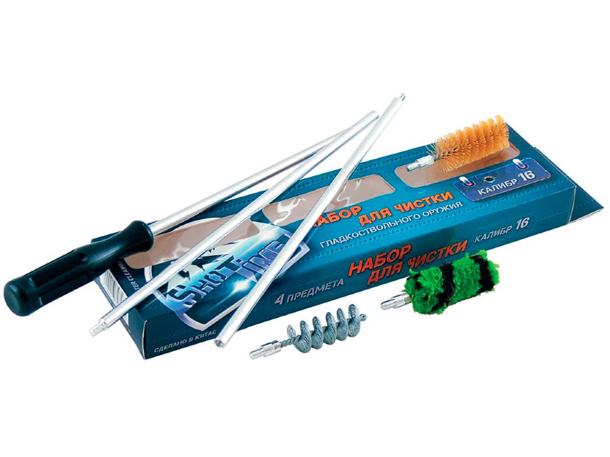 Набор для чистки ShotTime к16 металлический шомпол+3 ерша  - фото 1