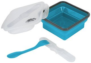Контейнер Tramp силиконовый с ловилкой 1000мл аквамарин - фото 3